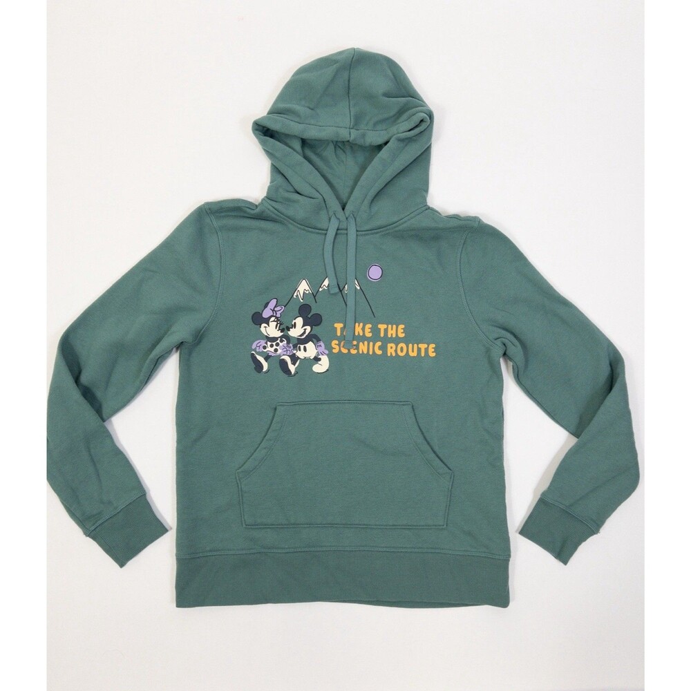 Mickey & Minnie Mouse Women’s Small Green Hoodie! Take The Scenic Route!